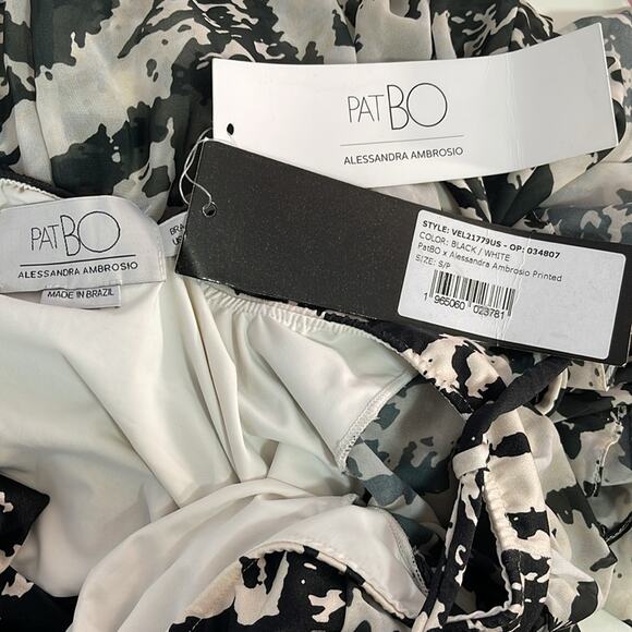 PatBO Alessandra Ambrosio Animal Printed Cutout Long Sleeve Maxi Dress Sz Small - Picture 11 of 11